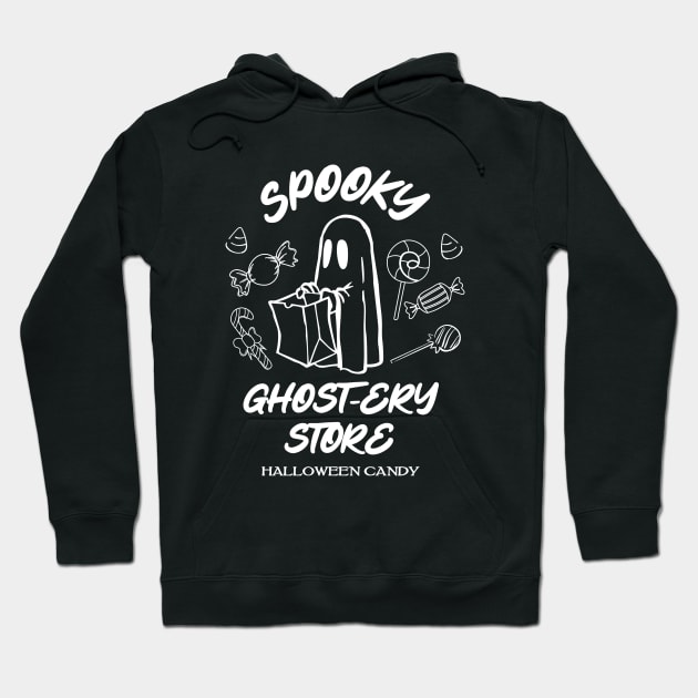 Funny Spooky Ghost Grocery Store Spooky Mom Girl For Halloween Candy Hoodie by Mochabonk